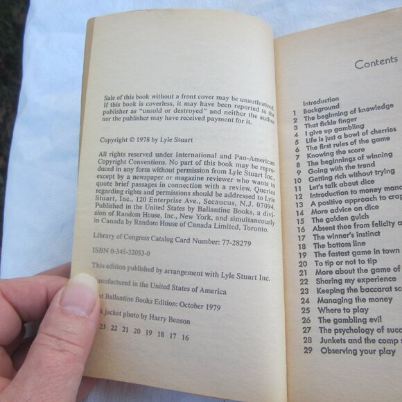 VTG 1979 CASINO GAMBLING FOR THE WINNER BOOK, BY LYLE STUART - Picture 4 of 4